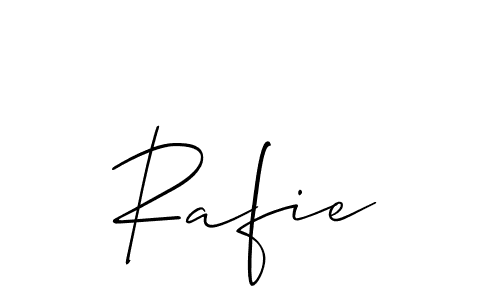 How to make Rafie name signature. Use Allison_Script style for creating short signs online. This is the latest handwritten sign. Rafie signature style 2 images and pictures png