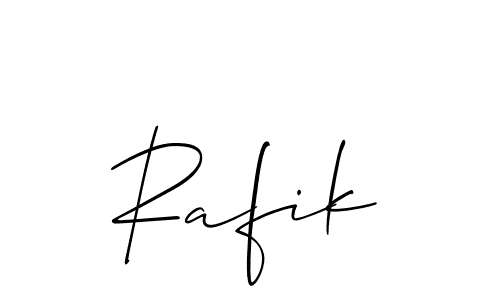 if you are searching for the best signature style for your name Rafik. so please give up your signature search. here we have designed multiple signature styles  using Allison_Script. Rafik signature style 2 images and pictures png