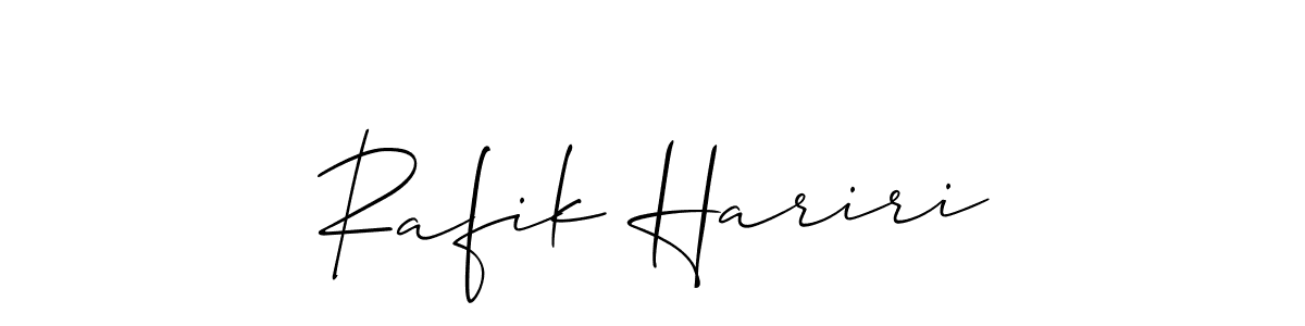 Design your own signature with our free online signature maker. With this signature software, you can create a handwritten (Allison_Script) signature for name Rafik Hariri. Rafik Hariri signature style 2 images and pictures png