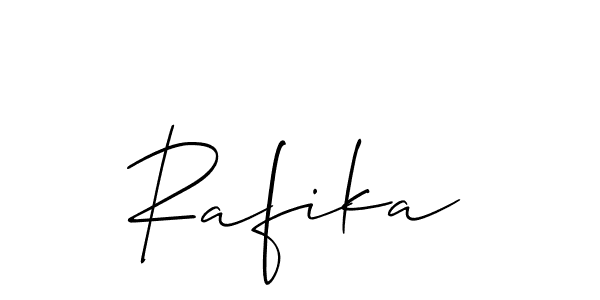 Design your own signature with our free online signature maker. With this signature software, you can create a handwritten (Allison_Script) signature for name Rafika. Rafika signature style 2 images and pictures png