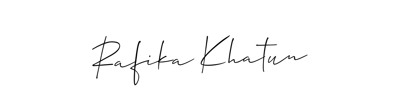 How to make Rafika Khatun name signature. Use Allison_Script style for creating short signs online. This is the latest handwritten sign. Rafika Khatun signature style 2 images and pictures png