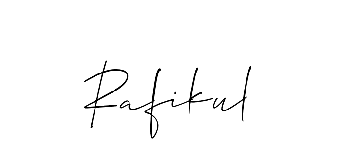 Design your own signature with our free online signature maker. With this signature software, you can create a handwritten (Allison_Script) signature for name Rafikul. Rafikul signature style 2 images and pictures png