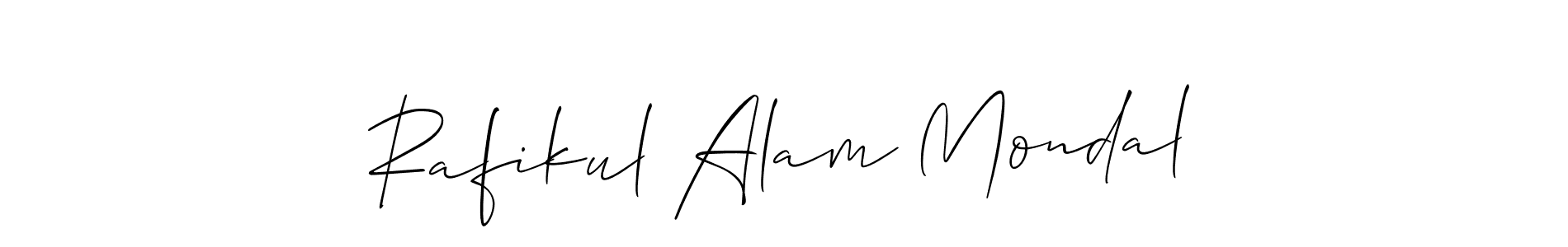 Make a short Rafikul Alam Mondal signature style. Manage your documents anywhere anytime using Allison_Script. Create and add eSignatures, submit forms, share and send files easily. Rafikul Alam Mondal signature style 2 images and pictures png