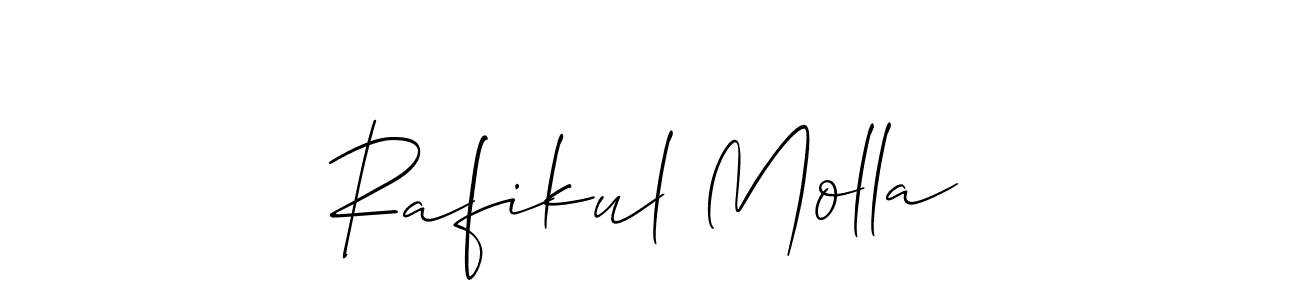 The best way (Allison_Script) to make a short signature is to pick only two or three words in your name. The name Rafikul Molla include a total of six letters. For converting this name. Rafikul Molla signature style 2 images and pictures png