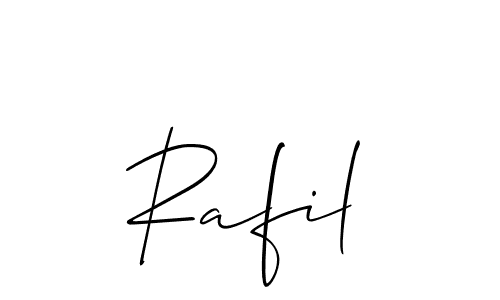It looks lik you need a new signature style for name Rafil. Design unique handwritten (Allison_Script) signature with our free signature maker in just a few clicks. Rafil signature style 2 images and pictures png