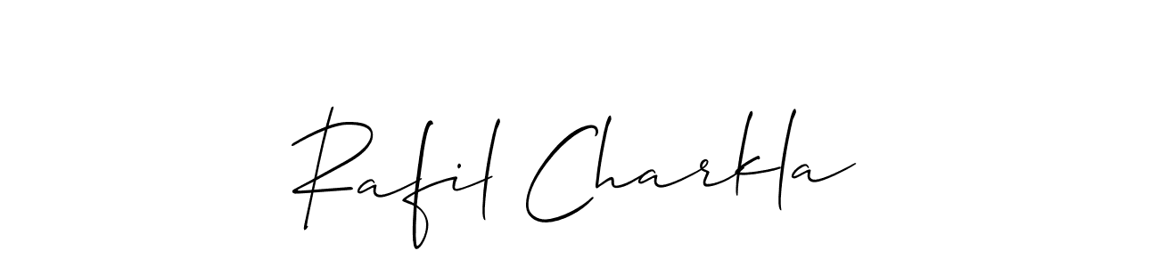 How to make Rafil Charkla signature? Allison_Script is a professional autograph style. Create handwritten signature for Rafil Charkla name. Rafil Charkla signature style 2 images and pictures png