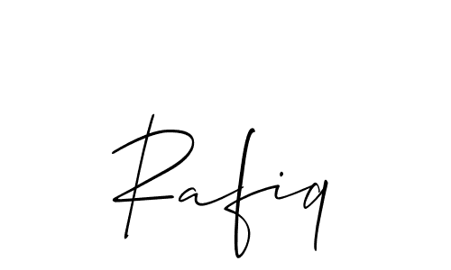 Make a beautiful signature design for name Rafiq. With this signature (Allison_Script) style, you can create a handwritten signature for free. Rafiq signature style 2 images and pictures png