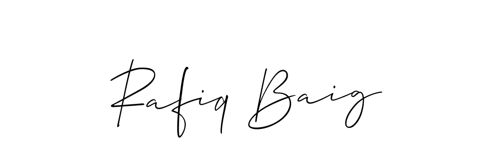 Also we have Rafiq Baig name is the best signature style. Create professional handwritten signature collection using Allison_Script autograph style. Rafiq Baig signature style 2 images and pictures png