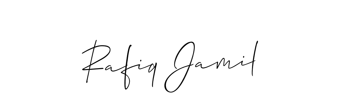 You can use this online signature creator to create a handwritten signature for the name Rafiq Jamil. This is the best online autograph maker. Rafiq Jamil signature style 2 images and pictures png