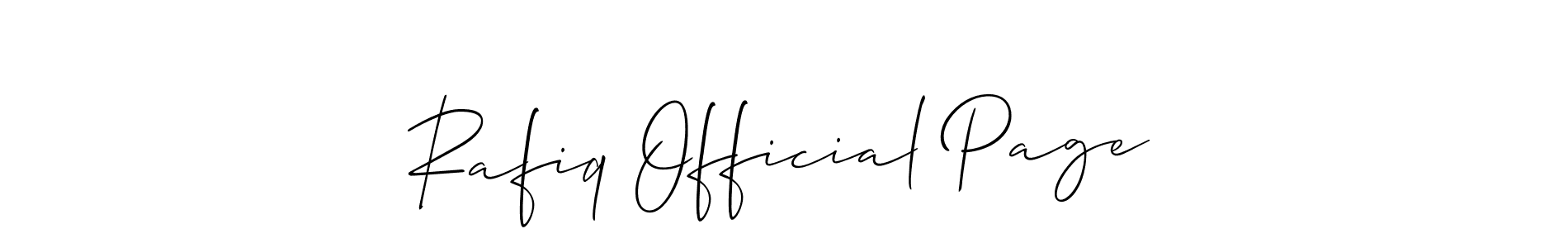 Once you've used our free online signature maker to create your best signature Allison_Script style, it's time to enjoy all of the benefits that Rafiq Official Page name signing documents. Rafiq Official Page signature style 2 images and pictures png