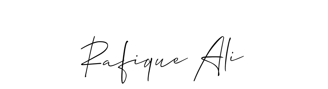 Make a short Rafique Ali signature style. Manage your documents anywhere anytime using Allison_Script. Create and add eSignatures, submit forms, share and send files easily. Rafique Ali signature style 2 images and pictures png