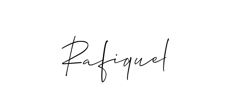 Make a beautiful signature design for name Rafiquel. With this signature (Allison_Script) style, you can create a handwritten signature for free. Rafiquel signature style 2 images and pictures png