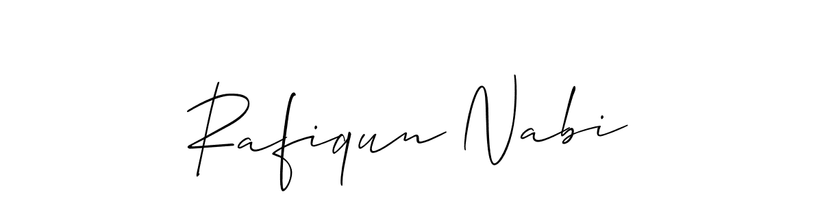 How to make Rafiqun Nabi name signature. Use Allison_Script style for creating short signs online. This is the latest handwritten sign. Rafiqun Nabi signature style 2 images and pictures png