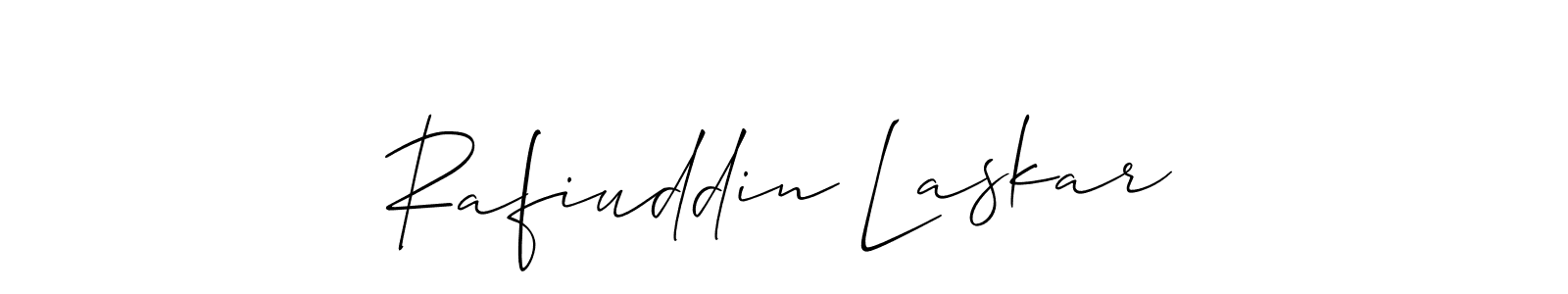 Use a signature maker to create a handwritten signature online. With this signature software, you can design (Allison_Script) your own signature for name Rafiuddin Laskar. Rafiuddin Laskar signature style 2 images and pictures png