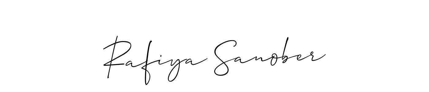 You should practise on your own different ways (Allison_Script) to write your name (Rafiya Sanober) in signature. don't let someone else do it for you. Rafiya Sanober signature style 2 images and pictures png