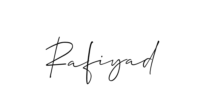 Create a beautiful signature design for name Rafiyad. With this signature (Allison_Script) fonts, you can make a handwritten signature for free. Rafiyad signature style 2 images and pictures png