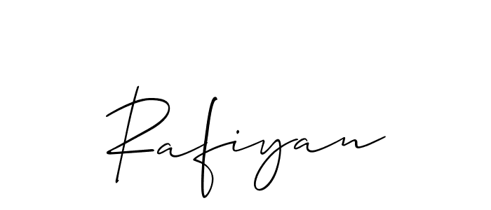 Make a beautiful signature design for name Rafiyan. With this signature (Allison_Script) style, you can create a handwritten signature for free. Rafiyan signature style 2 images and pictures png