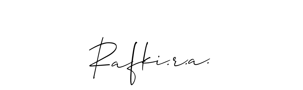 Similarly Allison_Script is the best handwritten signature design. Signature creator online .You can use it as an online autograph creator for name Rafki.r.a.. Rafki.r.a. signature style 2 images and pictures png