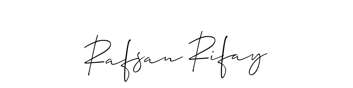 This is the best signature style for the Rafsan Rifay name. Also you like these signature font (Allison_Script). Mix name signature. Rafsan Rifay signature style 2 images and pictures png