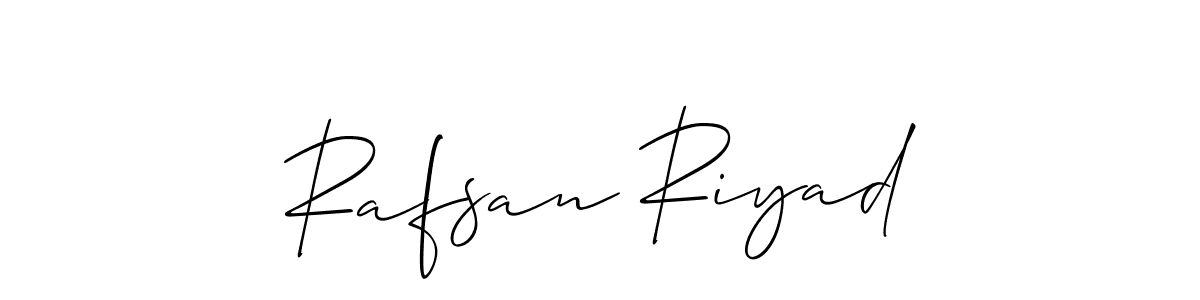 How to make Rafsan Riyad name signature. Use Allison_Script style for creating short signs online. This is the latest handwritten sign. Rafsan Riyad signature style 2 images and pictures png
