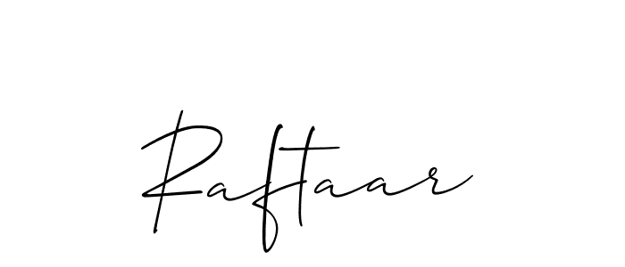 Make a beautiful signature design for name Raftaar. With this signature (Allison_Script) style, you can create a handwritten signature for free. Raftaar signature style 2 images and pictures png