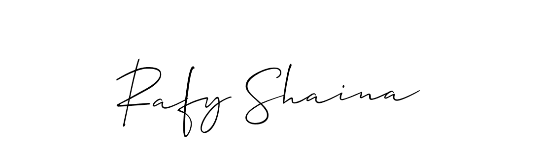 Use a signature maker to create a handwritten signature online. With this signature software, you can design (Allison_Script) your own signature for name Rafy Shaina. Rafy Shaina signature style 2 images and pictures png