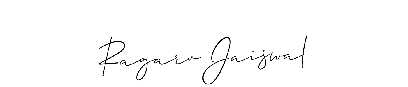 Allison_Script is a professional signature style that is perfect for those who want to add a touch of class to their signature. It is also a great choice for those who want to make their signature more unique. Get Ragarv Jaiswal name to fancy signature for free. Ragarv Jaiswal signature style 2 images and pictures png