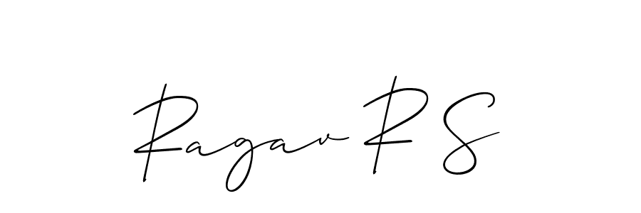 Design your own signature with our free online signature maker. With this signature software, you can create a handwritten (Allison_Script) signature for name Ragav R S. Ragav R S signature style 2 images and pictures png