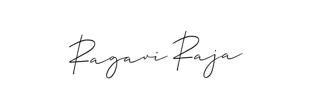 How to make Ragavi Raja name signature. Use Allison_Script style for creating short signs online. This is the latest handwritten sign. Ragavi Raja signature style 2 images and pictures png