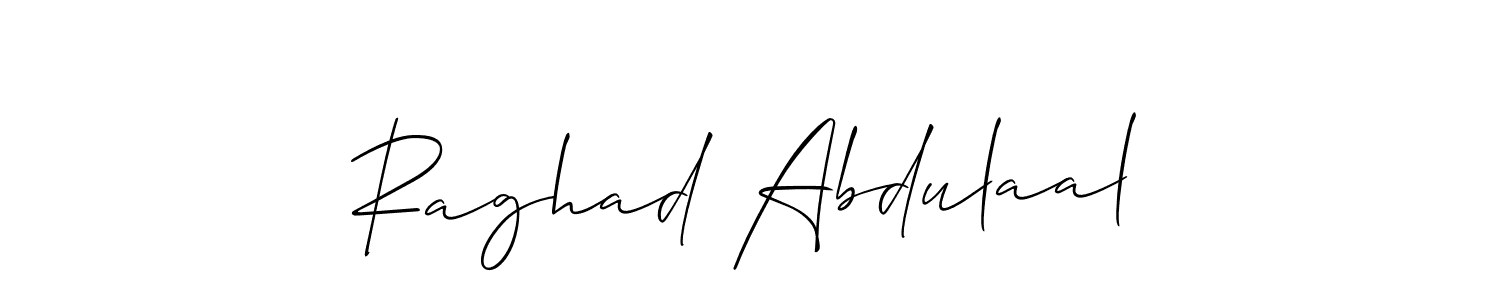 You should practise on your own different ways (Allison_Script) to write your name (Raghad Abdulaal) in signature. don't let someone else do it for you. Raghad Abdulaal signature style 2 images and pictures png