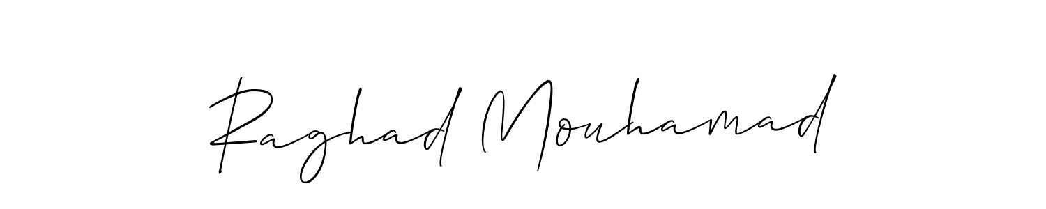 Make a beautiful signature design for name Raghad Mouhamad. With this signature (Allison_Script) style, you can create a handwritten signature for free. Raghad Mouhamad signature style 2 images and pictures png