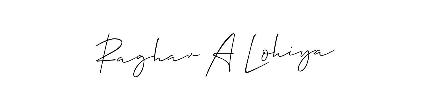 How to make Raghav A Lohiya signature? Allison_Script is a professional autograph style. Create handwritten signature for Raghav A Lohiya name. Raghav A Lohiya signature style 2 images and pictures png