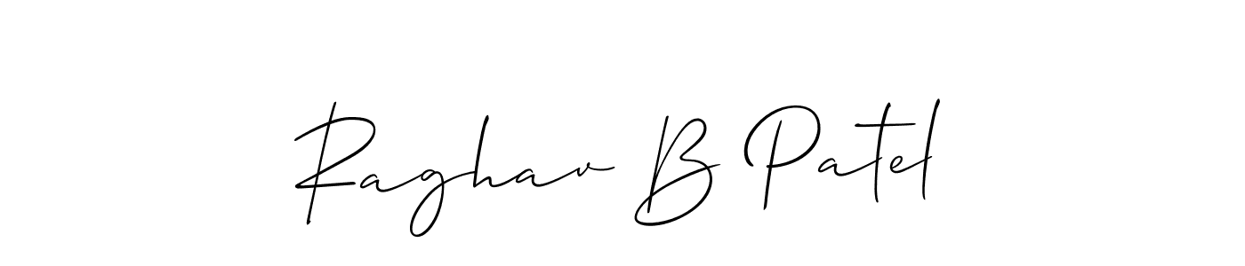 Also You can easily find your signature by using the search form. We will create Raghav B Patel name handwritten signature images for you free of cost using Allison_Script sign style. Raghav B Patel signature style 2 images and pictures png