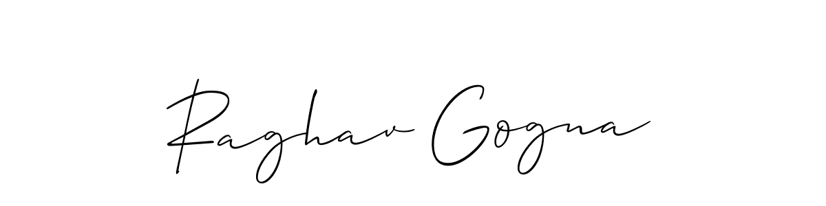 Also You can easily find your signature by using the search form. We will create Raghav Gogna name handwritten signature images for you free of cost using Allison_Script sign style. Raghav Gogna signature style 2 images and pictures png