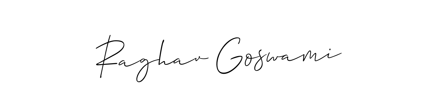 The best way (Allison_Script) to make a short signature is to pick only two or three words in your name. The name Raghav Goswami include a total of six letters. For converting this name. Raghav Goswami signature style 2 images and pictures png