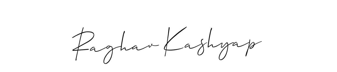 Allison_Script is a professional signature style that is perfect for those who want to add a touch of class to their signature. It is also a great choice for those who want to make their signature more unique. Get Raghav Kashyap name to fancy signature for free. Raghav Kashyap signature style 2 images and pictures png