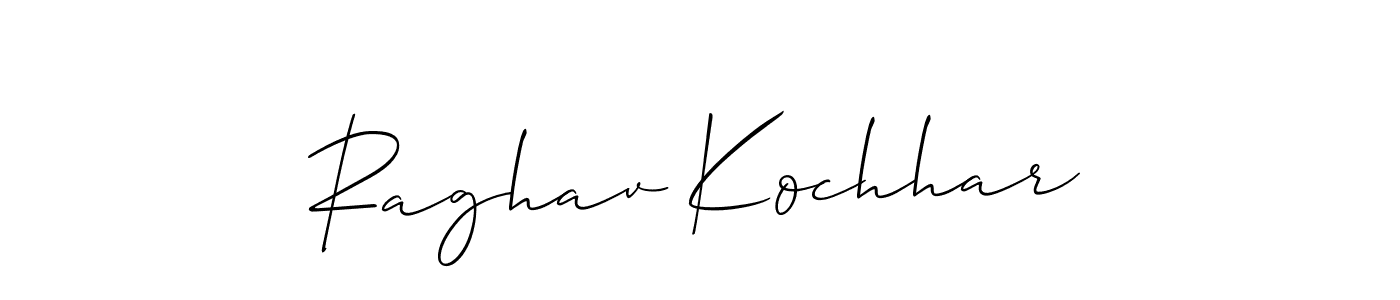 if you are searching for the best signature style for your name Raghav Kochhar. so please give up your signature search. here we have designed multiple signature styles  using Allison_Script. Raghav Kochhar signature style 2 images and pictures png