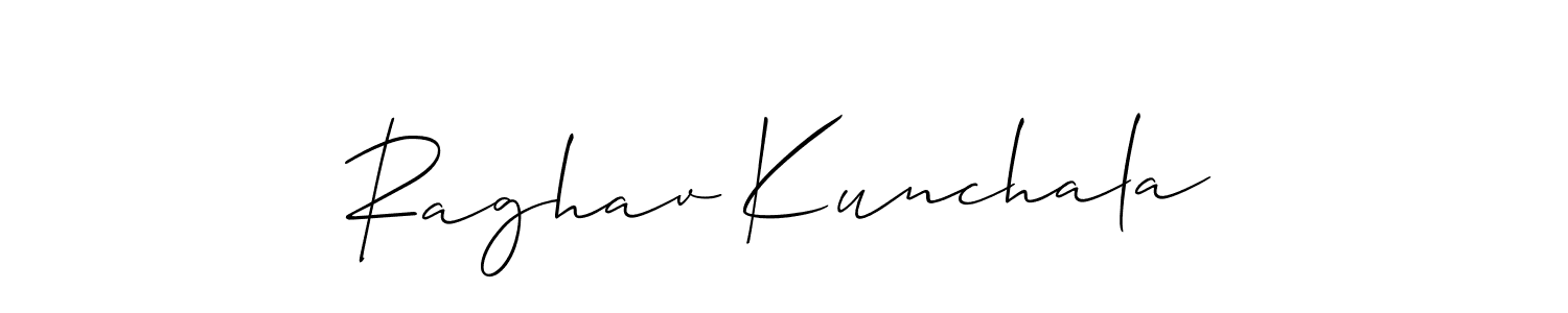 Similarly Allison_Script is the best handwritten signature design. Signature creator online .You can use it as an online autograph creator for name Raghav Kunchala. Raghav Kunchala signature style 2 images and pictures png