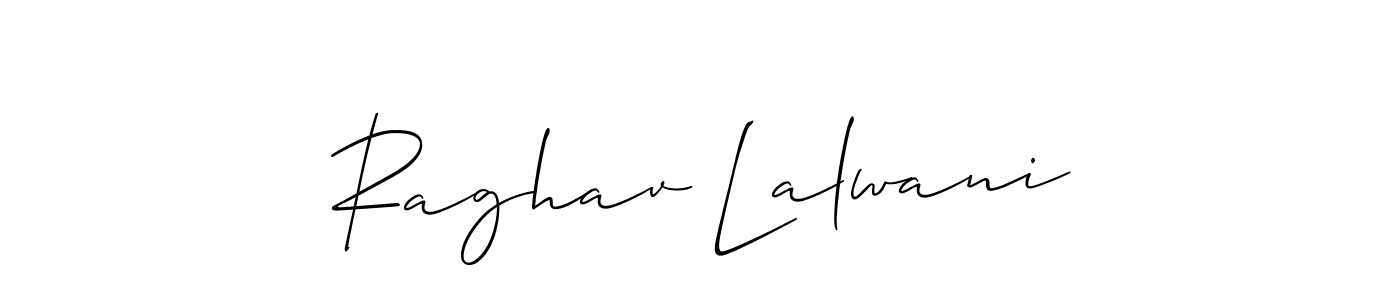 Also we have Raghav Lalwani name is the best signature style. Create professional handwritten signature collection using Allison_Script autograph style. Raghav Lalwani signature style 2 images and pictures png