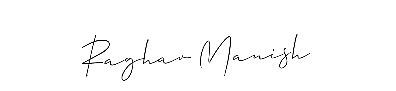 How to make Raghav Manish signature? Allison_Script is a professional autograph style. Create handwritten signature for Raghav Manish name. Raghav Manish signature style 2 images and pictures png