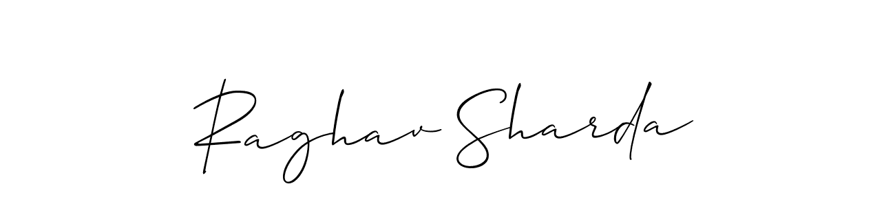 How to make Raghav Sharda signature? Allison_Script is a professional autograph style. Create handwritten signature for Raghav Sharda name. Raghav Sharda signature style 2 images and pictures png