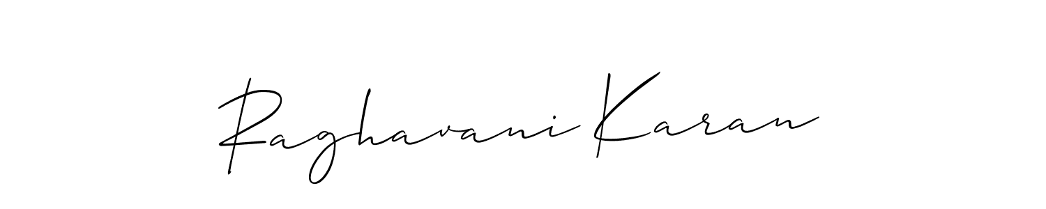 The best way (Allison_Script) to make a short signature is to pick only two or three words in your name. The name Raghavani Karan include a total of six letters. For converting this name. Raghavani Karan signature style 2 images and pictures png