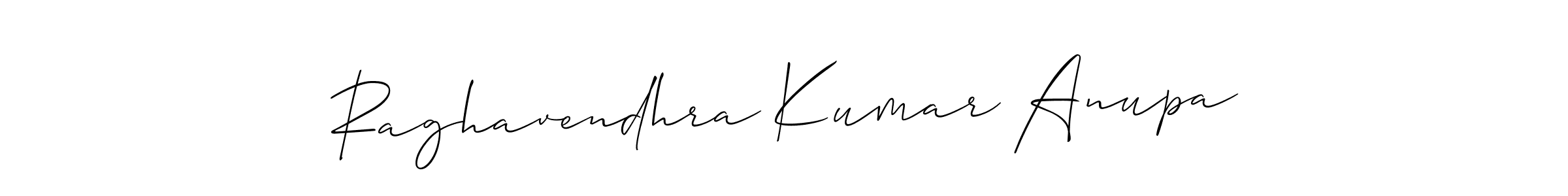 Create a beautiful signature design for name Raghavendhra Kumar Anupa. With this signature (Allison_Script) fonts, you can make a handwritten signature for free. Raghavendhra Kumar Anupa signature style 2 images and pictures png