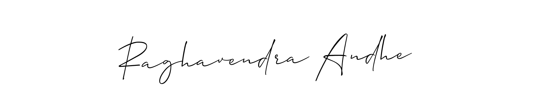 Also we have Raghavendra Andhe name is the best signature style. Create professional handwritten signature collection using Allison_Script autograph style. Raghavendra Andhe signature style 2 images and pictures png