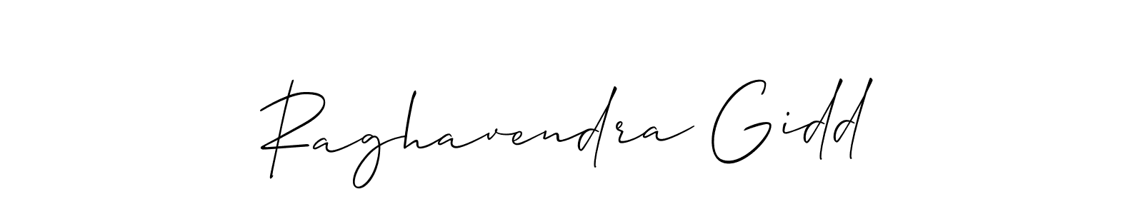 Use a signature maker to create a handwritten signature online. With this signature software, you can design (Allison_Script) your own signature for name Raghavendra Gidd. Raghavendra Gidd signature style 2 images and pictures png