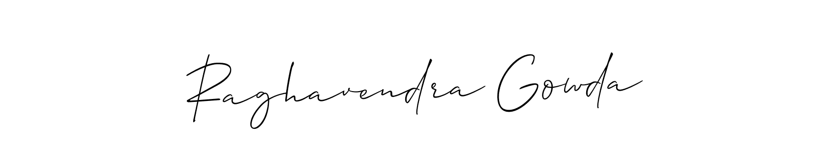 This is the best signature style for the Raghavendra Gowda name. Also you like these signature font (Allison_Script). Mix name signature. Raghavendra Gowda signature style 2 images and pictures png