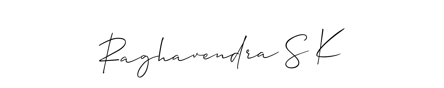 How to make Raghavendra S K signature? Allison_Script is a professional autograph style. Create handwritten signature for Raghavendra S K name. Raghavendra S K signature style 2 images and pictures png