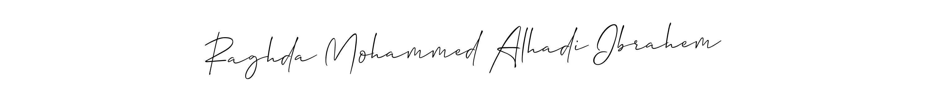 Also we have Raghda Mohammed Alhadi Ibrahem name is the best signature style. Create professional handwritten signature collection using Allison_Script autograph style. Raghda Mohammed Alhadi Ibrahem signature style 2 images and pictures png