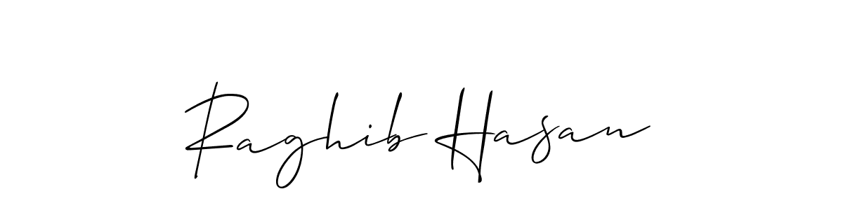 The best way (Allison_Script) to make a short signature is to pick only two or three words in your name. The name Raghib Hasan include a total of six letters. For converting this name. Raghib Hasan signature style 2 images and pictures png