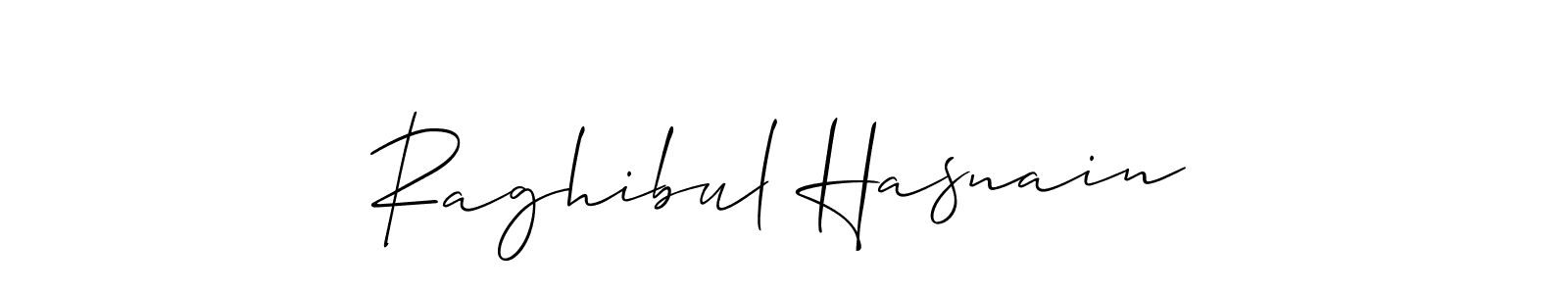 if you are searching for the best signature style for your name Raghibul Hasnain. so please give up your signature search. here we have designed multiple signature styles  using Allison_Script. Raghibul Hasnain signature style 2 images and pictures png